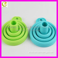Hot selling different size silicone foldable funnel,silicone folding funnels for kitchenware